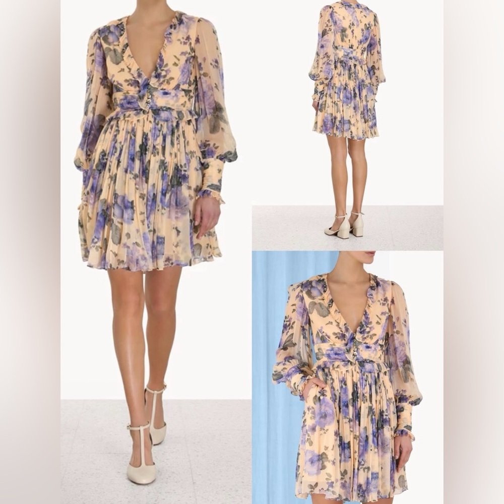NWT AU1 Zimmermann Lyrical Print Viscose Mini Dress